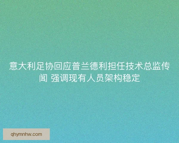 意大利足协回应普兰德利担任技术总监传闻 强调现有人员架构稳定